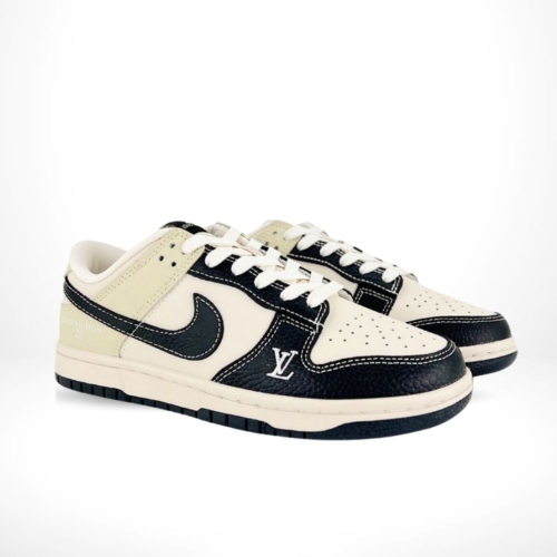 Angled front view of a full pair of Nike SB Dunk Low