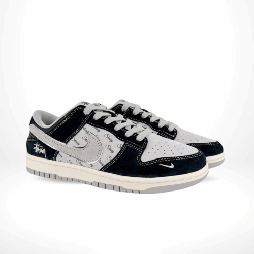 Angled front view of a full pair of Nike SB Dunk Low