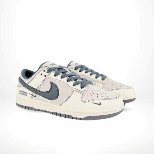Angled front view of a full pair of Nike SB Dunk Low