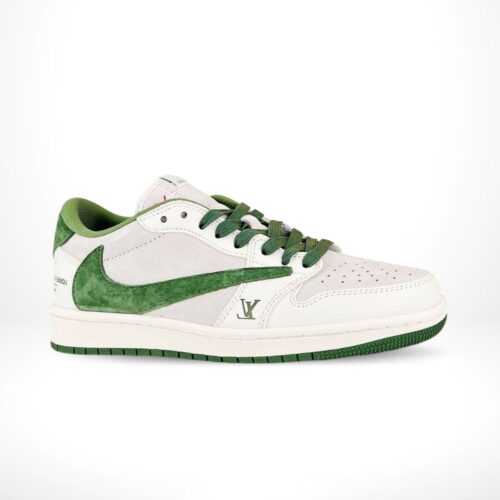 Air Jordan 1 Low x Travis Scott x Louis Vuitton Green White Custom