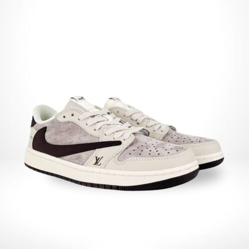 Angled front view of the custom Air Jordan 1 Low