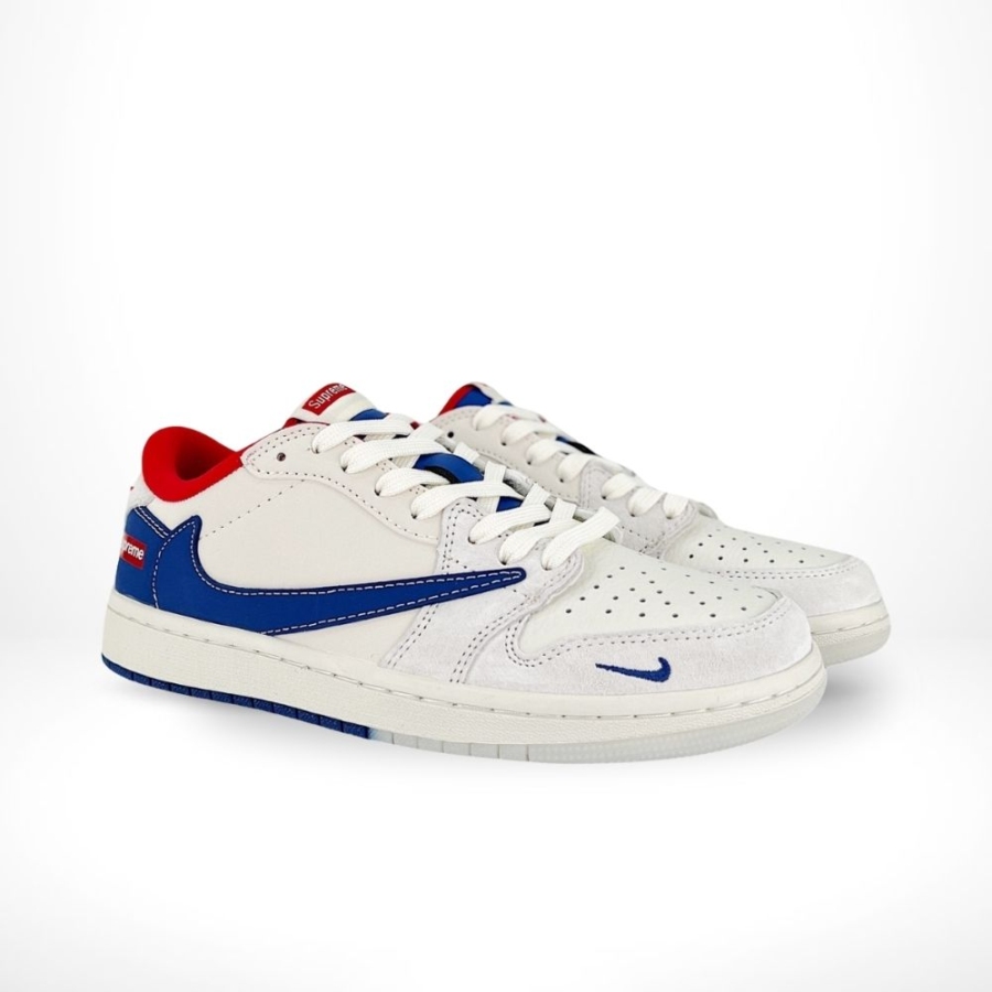 Angled view of the custom Air Jordan 1 Low