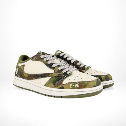 Angled front view of a full pair of Nike SB Dunk Low