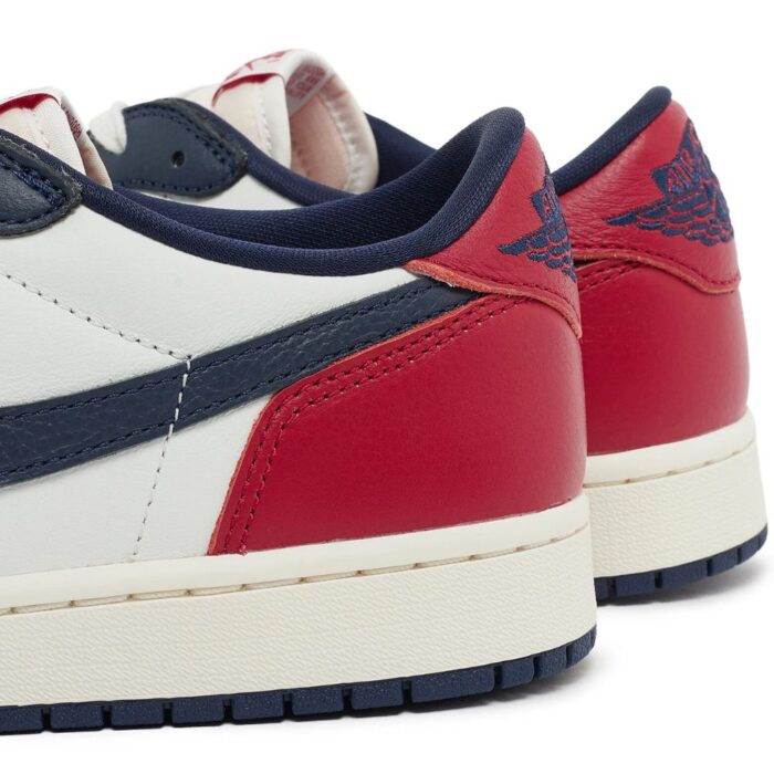 NIKE AIR JORDAN 1 LOW OG HOWARD UNIVERSITY WHITE GYM RED MIDNIGHT NAVY NEUTRAL GREY SAIL MUSLIN HQ2993 100 - Image 7