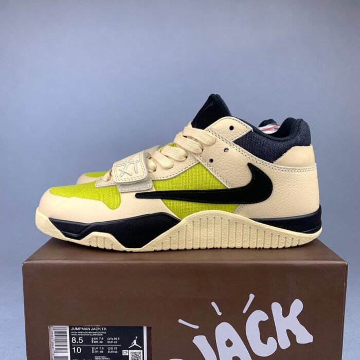 NIKE AIR JORDAN JUMPMAN JACK BRIGHT CACTUS X TRAVIS SCOTT MUSLIN BLACK BRIGHT CACTUS FZ8117 102 - Image 3