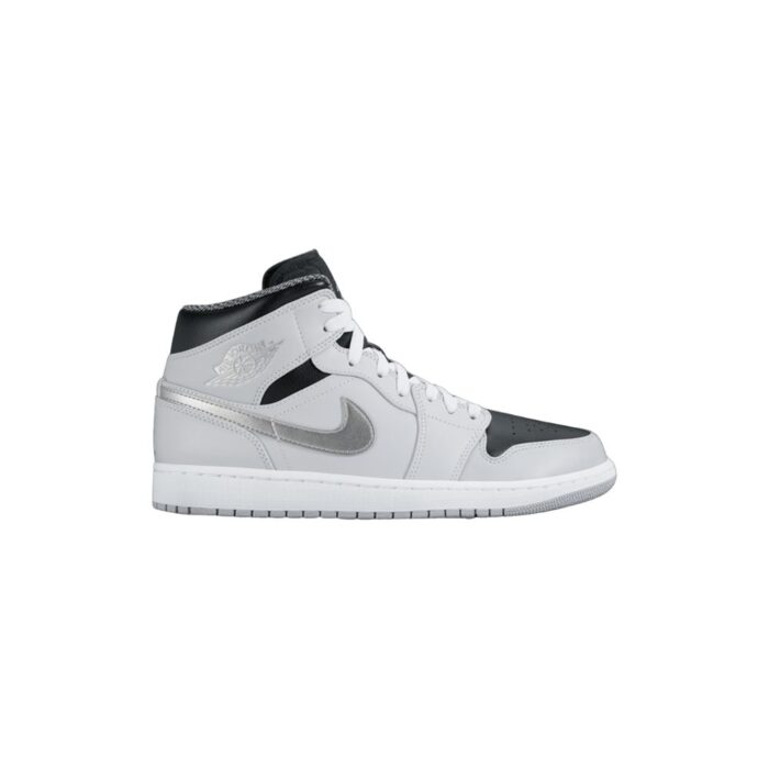 NIKE AIR JORDAN 1 MID PURE PLATINUM METALLIC SILVER 554724 032 - Image 2