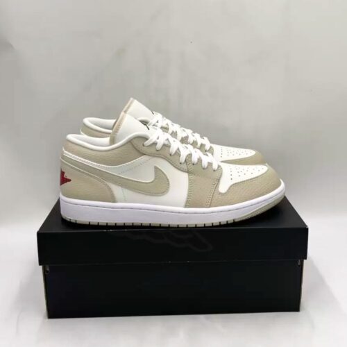 NIKE AIR JORDAN 1 LOW SE SAIL RATTAN UNIVERSITY RED FB7168 121 - Image 2