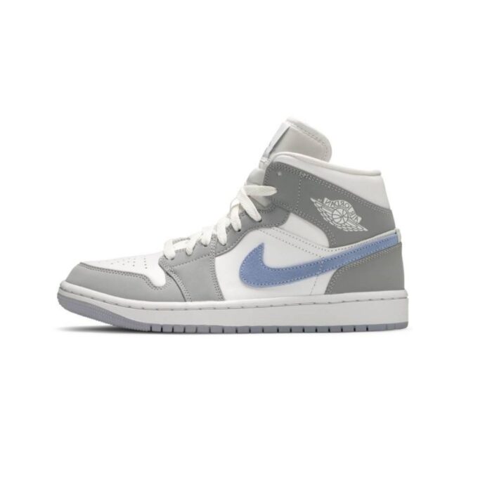 NIKE AIR JORDAN 1 MID WOLF GREY ALUMINUM BQ6472 105 - Image 2