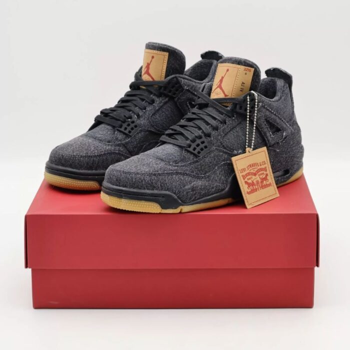 NIKE AIR JORDAN 4 RETRO LEVI’S BLACK LEVI’S TAG AO2571 001 - Image 2