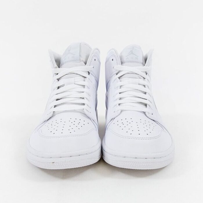 NIKE AIR JORDAN 1 MID WHITE PURE PLATINUM 554724 104 - Image 3