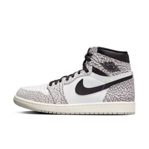 NIKE AIR JORDAN 1 HIGH OG ELEPHANT PRINT WHITE CEMENT BLACK DZ5485 052 - Image 3