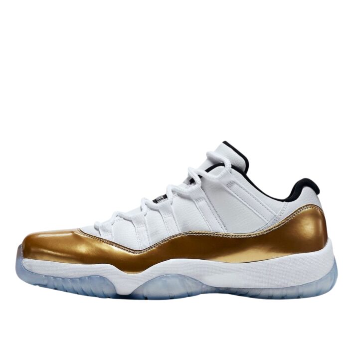 NIKE AIR JORDAN 11 RETRO LOW CLOSING CEREMONY WHITE METALLIC GOLD COIN WHITE 528895 103 - Image 3