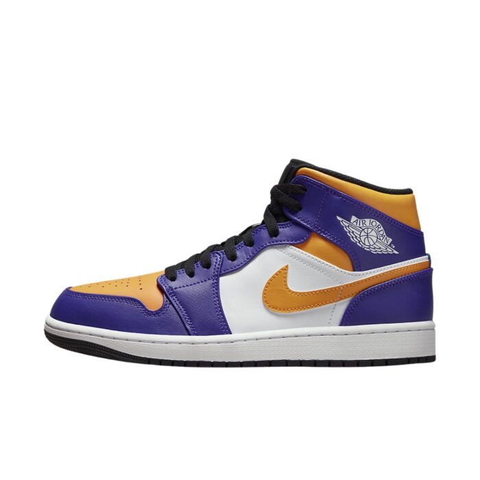 NIKE AIR JORDAN 1 MID LAKERS PURPLE WHITE YELLOW BLACK DQ8426 517 - Image 3
