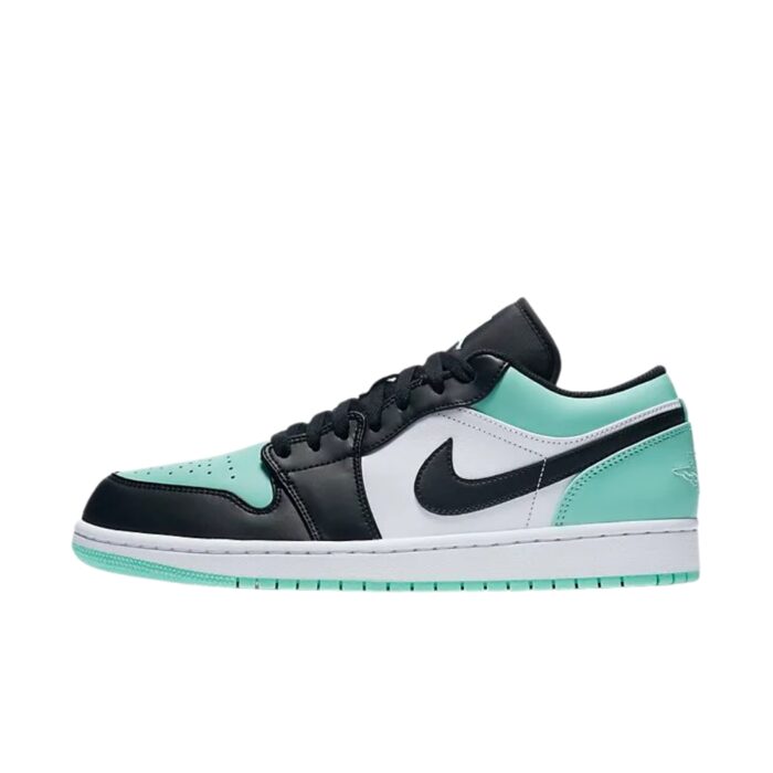 NIKE AIR JORDAN 1 LOW EMERALD TOE WHITE EMERALD RISE BLACK 553558 117 - Image 3