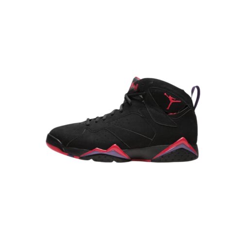 NIKE AIR JORDAN 7 RAPTORS BLACK TRUE RED DARK CHARCOAL CLUB PURPLE 304775 018 - Image 3
