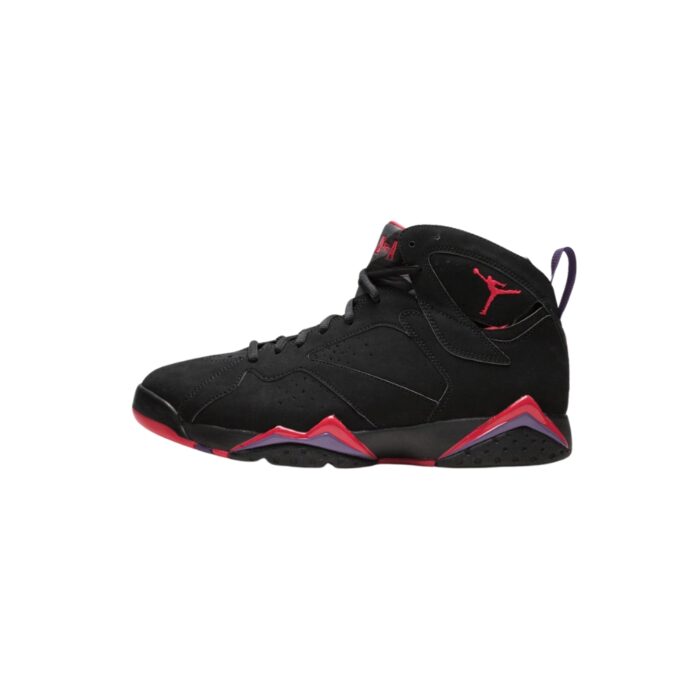 NIKE AIR JORDAN 7 RAPTORS BLACK TRUE RED DARK CHARCOAL CLUB PURPLE 304775 018 - Image 3