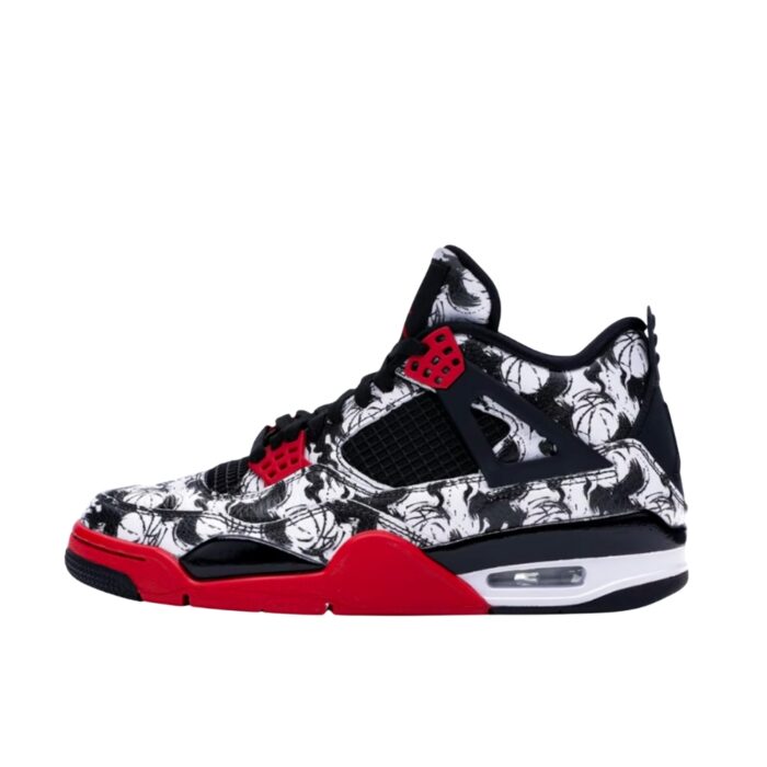NIKE AIR JORDAN 4 RETRO TATTOO BLACK FIRE RED BLACK WHITE BQ0897 006 - Image 3