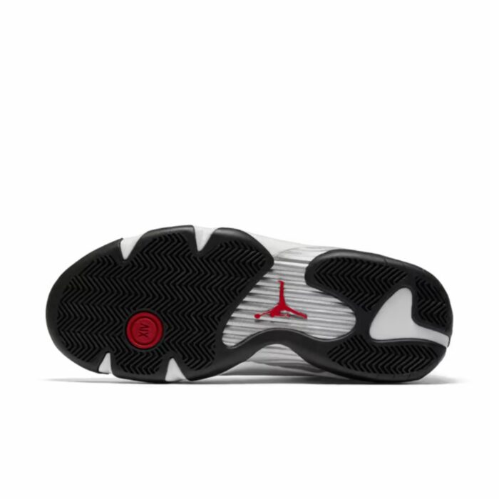 NIKE AIR JORDAN 14 RETRO BLACK TOE 2014 WHITE BLACK VARSITY RED METALLIC SILVER 487471 102 - Image 6