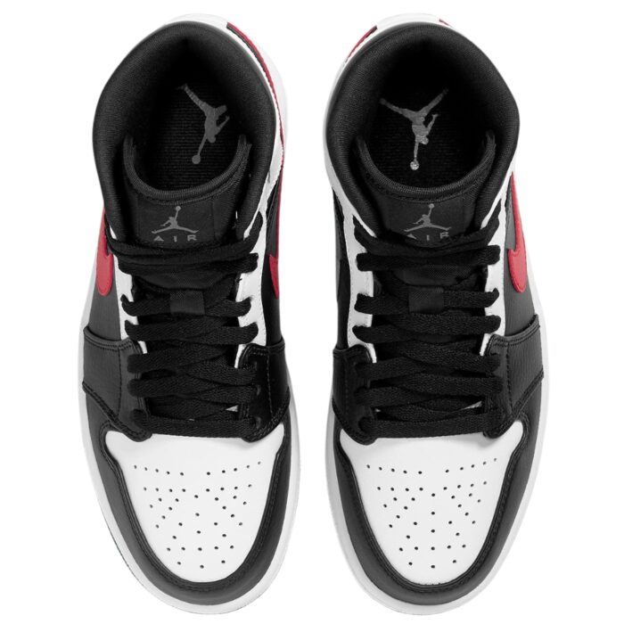 NIKE AIR JORDAN 1 MID BLACK CHILE RED WHITE 554724 075 - Image 4