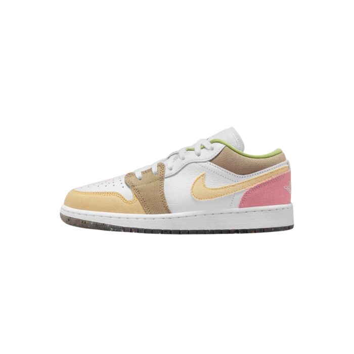 NIKE AIR JORDAN 1 LOW PASTEL GRIND VIVID GREEN WHITE PINK TAN DJ0341 100 - Image 3