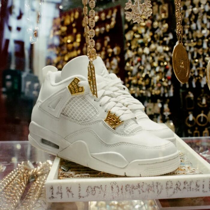 NIKE AIR JORDAN 4 SAIL LIGHT BONE METALLIC GOLD AQ9129 170 - Image 7