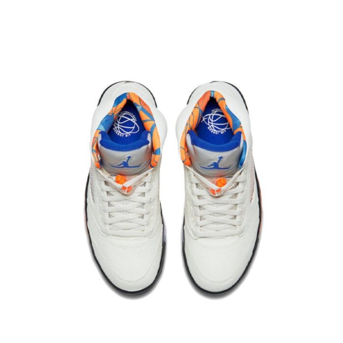 NIKE AIR JORDAN 5 RETRO INTERNATIONAL FLIGHT SAIL ORANGE PEEL BLK HYPER ROYAL 136027 148 - Image 4
