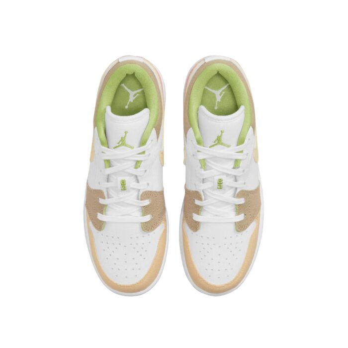 NIKE AIR JORDAN 1 LOW PASTEL GRIND VIVID GREEN WHITE PINK TAN DJ0341 100 - Image 4