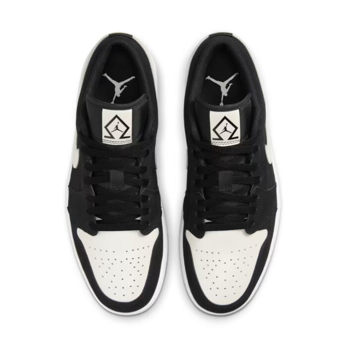 NIKE AIR JORDAN 1 LOW DIAMOND SHORTS BLACK AND WHITE DH6931 001 - Image 4