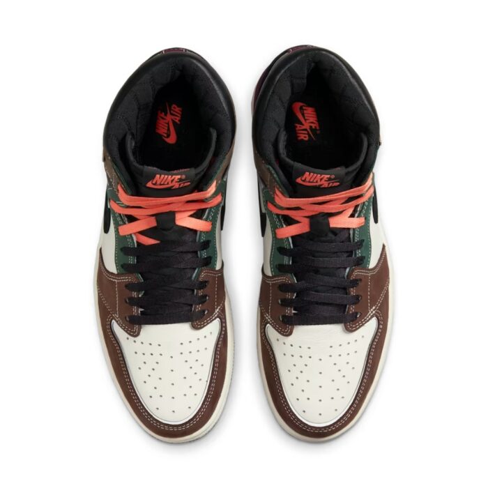 NIKE AIR JORDAN 1 HAND CRAFTED BLACK ARCHEO BROWN DARK CHOCOLATE DH3097 001 - Image 4