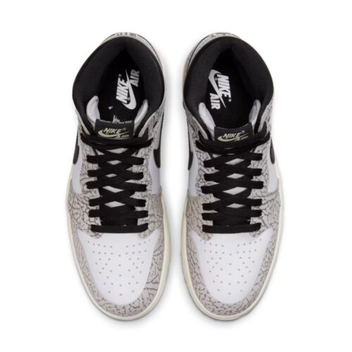 NIKE AIR JORDAN 1 HIGH OG ELEPHANT PRINT WHITE CEMENT BLACK DZ5485 052 - Image 4