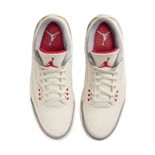NIKE AIR JORDAN 3 MUSLIN UNIVERSITY RED CEMENT GREY SAIL DH7139 100 - Image 4
