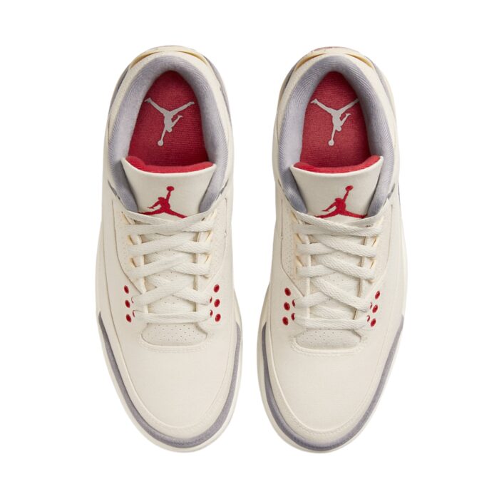 NIKE AIR JORDAN 3 MUSLIN UNIVERSITY RED CEMENT GREY SAIL DH7139 100 - Image 4
