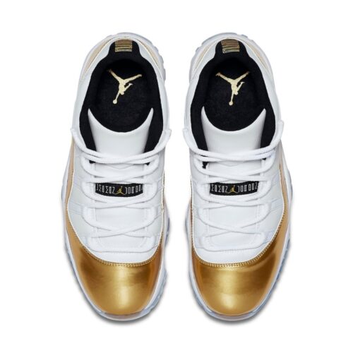 NIKE AIR JORDAN 11 RETRO LOW CLOSING CEREMONY WHITE METALLIC GOLD COIN WHITE 528895 103 - Image 4