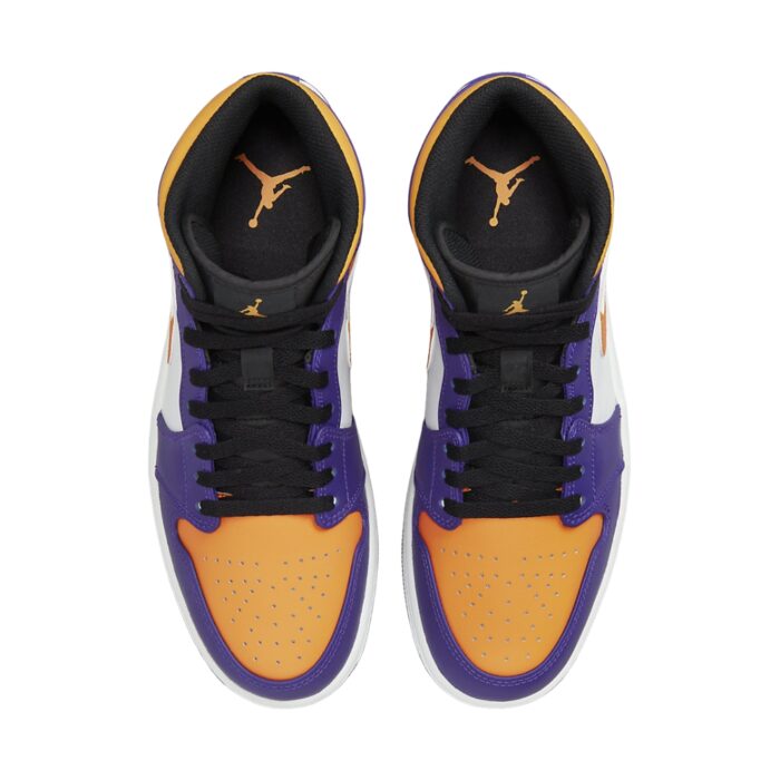 NIKE AIR JORDAN 1 MID LAKERS PURPLE WHITE YELLOW BLACK DQ8426 517 - Image 4