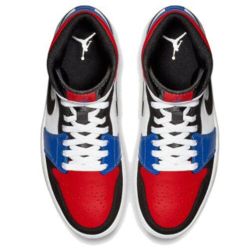 NIKE AIR JORDAN 1 MID TOP 3 WHITE BLACK HYPER ROYAL UNIVERSITY RED 554724 124 - Image 4