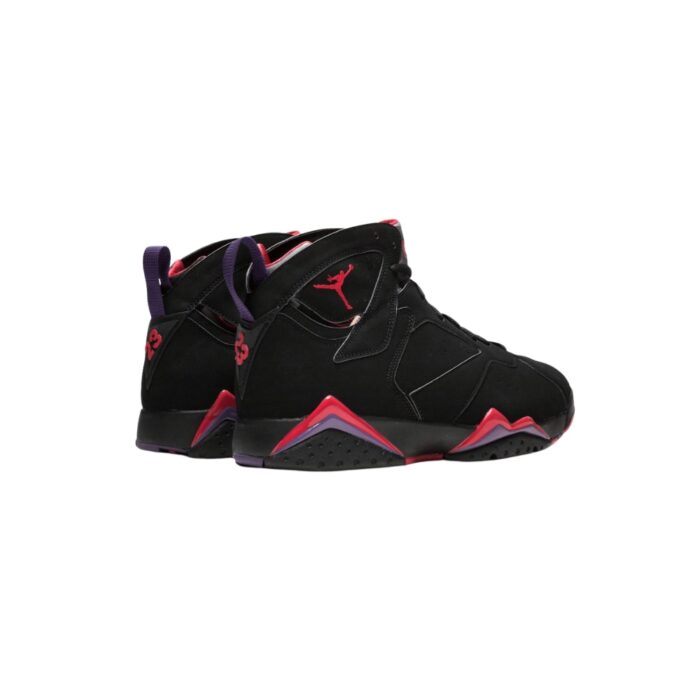 NIKE AIR JORDAN 7 RAPTORS BLACK TRUE RED DARK CHARCOAL CLUB PURPLE 304775 018 - Image 4