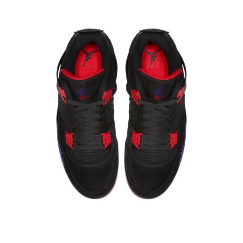 NIKE AIR JORDAN 4 RETRO RAPTORS DRAKE OVO SIGNATURE PURPLE RED BLACK AQ3816 056 - Image 4