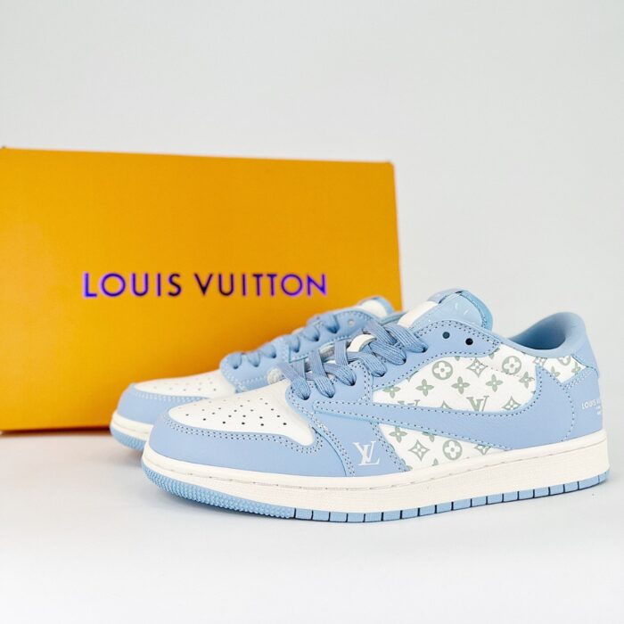 NIKE AIR JORDAN 1 LOW X TRAVIS SCOTT X LOUIS VUITTON BLUE WHITE - Image 2