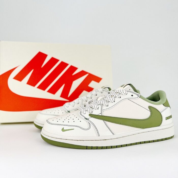 NIKE AIR JORDAN 1 LOW X TRAVIS SCOTT X UNDEFEATED WHITE GREEN - Image 2