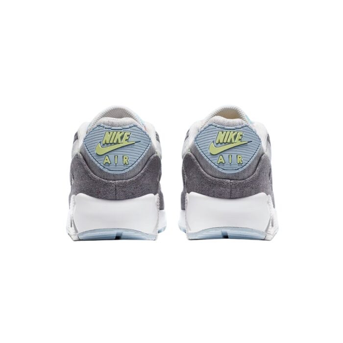 NIKE AIR MAX 90 RECYCLED CANVAS VAST GREY BARELY VOLT CELESTINE BLUE WHITE CK6467 001 - Image 5