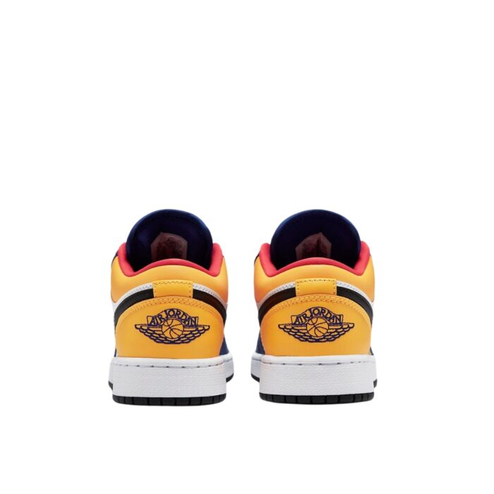 NIKE AIR JORDAN 1 LOW GS ROYAL YELLOW PREMIUM WHITE BLUE 553560 123 - Image 5