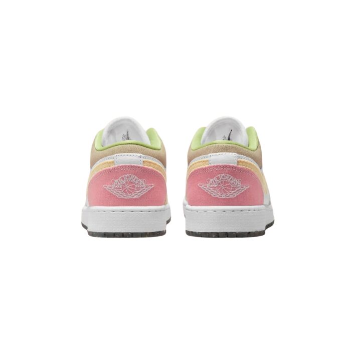 NIKE AIR JORDAN 1 LOW PASTEL GRIND VIVID GREEN WHITE PINK TAN DJ0341 100 - Image 5