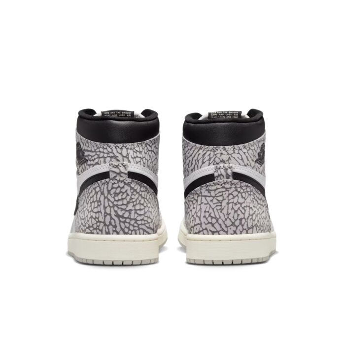 NIKE AIR JORDAN 1 HIGH OG ELEPHANT PRINT WHITE CEMENT BLACK DZ5485 052 - Image 5