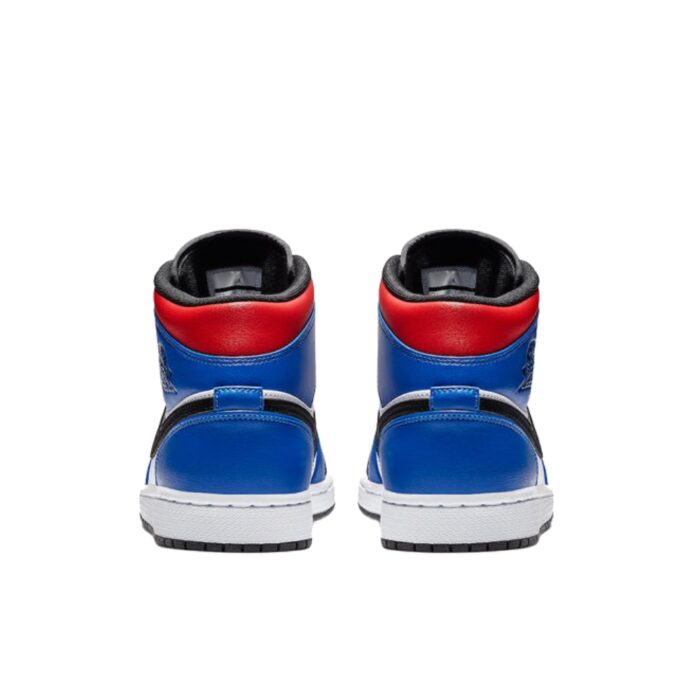 NIKE AIR JORDAN 1 MID TOP 3 WHITE BLACK HYPER ROYAL UNIVERSITY RED 554724 124 - Image 5