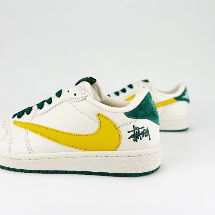 NIKE AIR JORDAN 1 LOW X TRAVIS SCOTT X FRAGMENT DESIGN OG SP WHITE GREEN YELLOW - Image 3