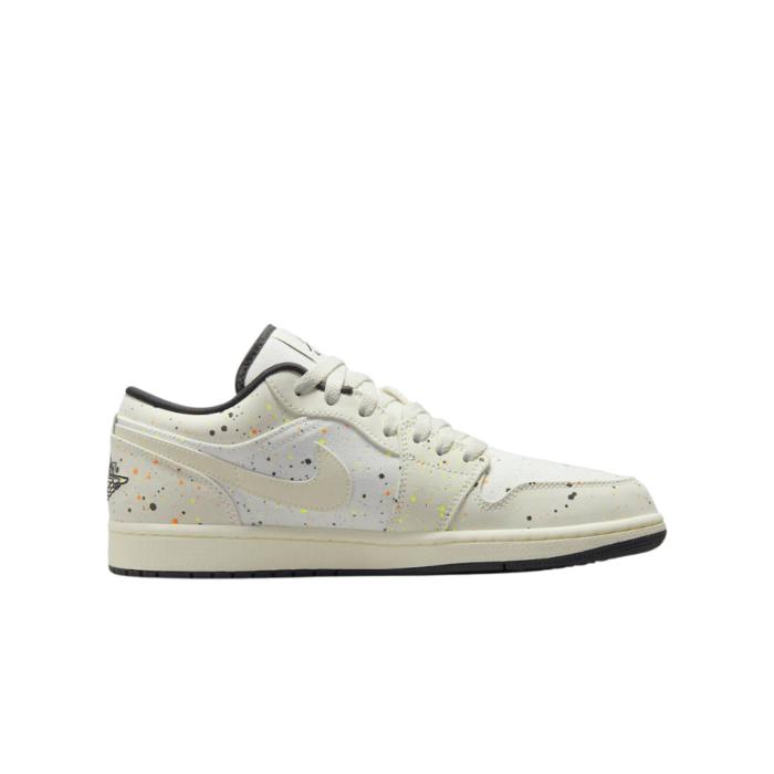 NIKE AIR JORDAN 1 LOW BRUSHSTROKE NATURAL BLACK BEIGE MULTI DM3528 100 - Image 2