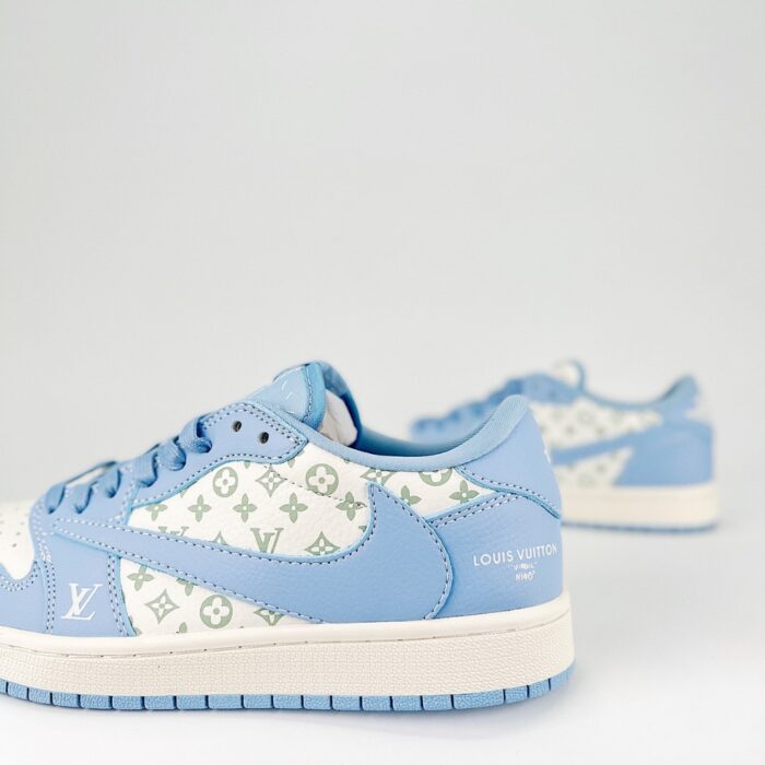 NIKE AIR JORDAN 1 LOW X TRAVIS SCOTT X LOUIS VUITTON BLUE WHITE - Image 3