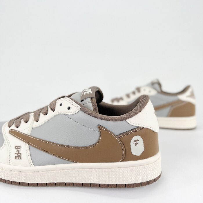 NIKE AIR JORDAN 1 LOW X TRAVIS SCOTT X FRAGMENT DESIGN OG SP BAPE WHITE GREY BROWN - Image 3