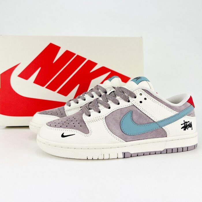 NIKE SB DUNK LOW X STUSSY WHITE BLUE GREY HOOK STAR CY5979 108 - Image 2