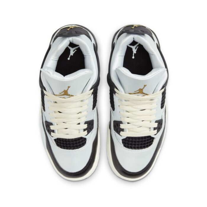 NIKE AIR JORDAN 4 PURE PLATINUM METALLIC GOLD SAIL BLACK FZ8585 070 - Image 4